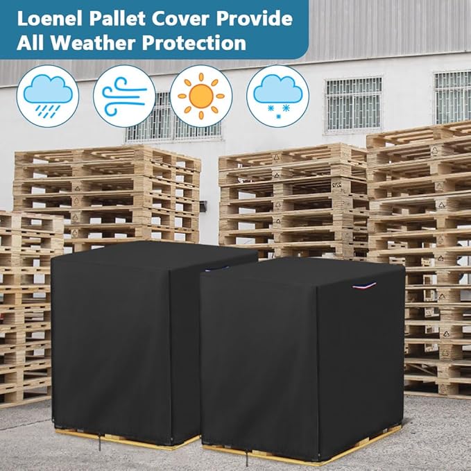 Pallet Cover, 4 Ft. x 5 Ft. x 4 Ft. Waterproof Heavy Duty Pallet Covers Fits Large Pallets, Fade Resistant Cargo Turnover Cover With Zipper - 60"L x 48"W x 48H"