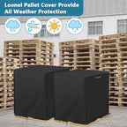Pallet Cover, Waterproof Heavy Duty Large Pallet Covers Fade Resistant Cargo Turnover Cover With Zipper - 48"L x 48"W x 48"H