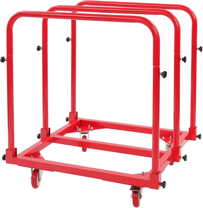 Platform Truck, Heavy Duty Hand Truck with Casters, 1400lbs Capacity Foldable Basket Cart with Handles, Flatbed Push Dolly for Groceries/Garage/Warehouse(Red)