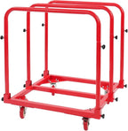 Steel Panel Truck, 1,400lbs Heavy Duty Lumber Drywall Dolly Cart with 4" Swivel Casters, Table Dolly with Crossbeam & 3 Side Handrails for Garage, Home, Warehouse, 31" L X 28" W X 35" H (Red)