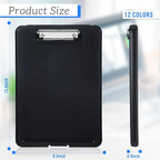 Ireer 12 Pcs Plastic Clipboard with Storage Heavy Duty Portable Writing Boards for 150 Sheet A4 Paper with Pen Holder Large Capacity Clipboards for Nurse Teacher Student Classroom Office(Colored)