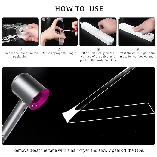 Double Sided Tape, Nano Tape, Transparent Adhesive Tape, Traceless Adhesive Tape, Removable, Washable, Reusable, Suitable for Carpets, Photo Walls, 9.85Ft Per Roll, 6 Rolls