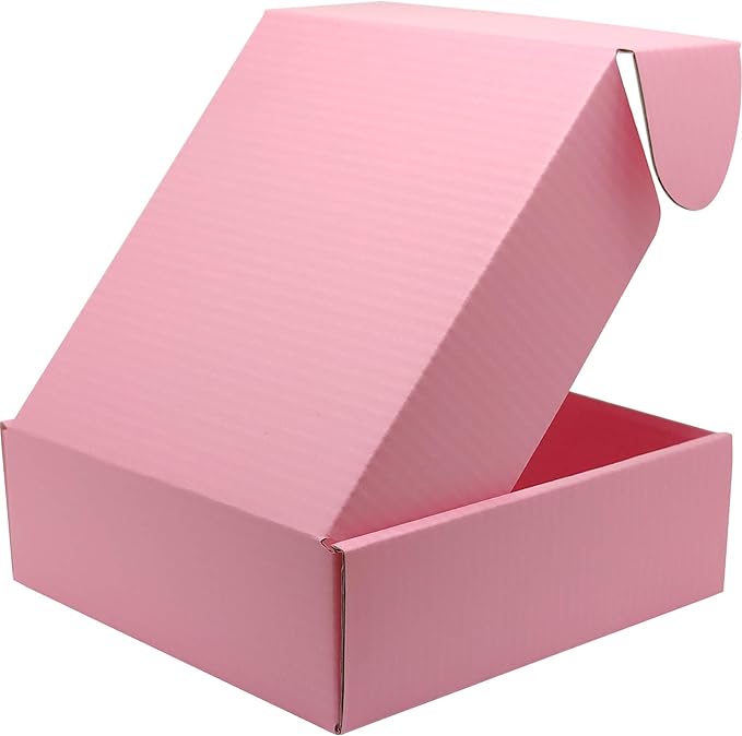 Small Pink Shipping Boxes for Small Business Pack of 25-8x8x4 inches Cardboard Corrugated Mailer Boxes for Shipping Packaging Craft Gifts Giving Products