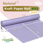 PerkHomy 48" x 2,400" (200') Light Purple Kraft Paper Roll for Craft Bulletin Board Paper Art Table Covering Crafting Gift Wrapping Bouquet Packing Parcel 80GSM 55LB (Light Purple, 48" x 200')