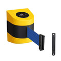 Crowd Control Warehouse - CCW Series WMB-220 Fixed Wall Mount Retractable Belt Barrier - 15 Foot, Dark Blue Belt with Yellow ABS Case