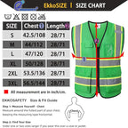 Reflective Mesh Safety Vest for Men Women with 5 Pockets and Zipper Front High Visibility Mesh Vest Hi Vis Construction Work Vest,Meets ANSI/ISEA Standards(EK175-Green-3XL)