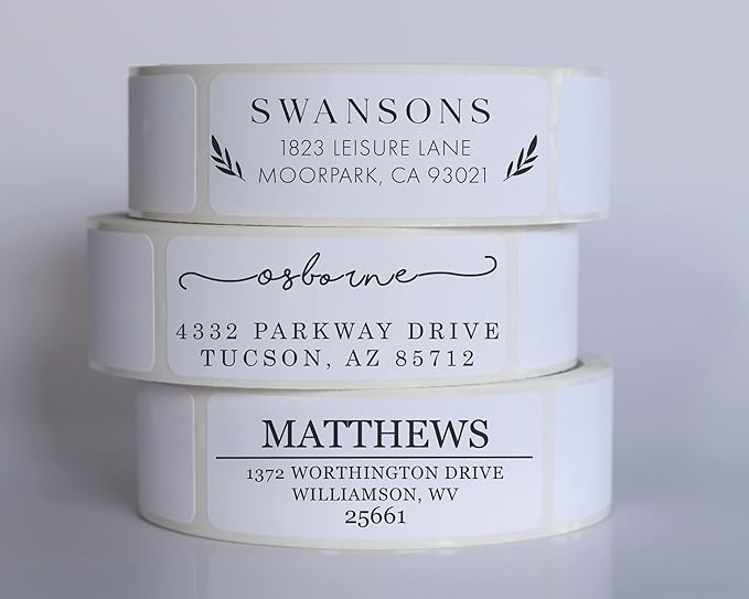 Address Stickers Custom Return Address Labels Roll White Self Adhesive Personalized ActuallyCustom22