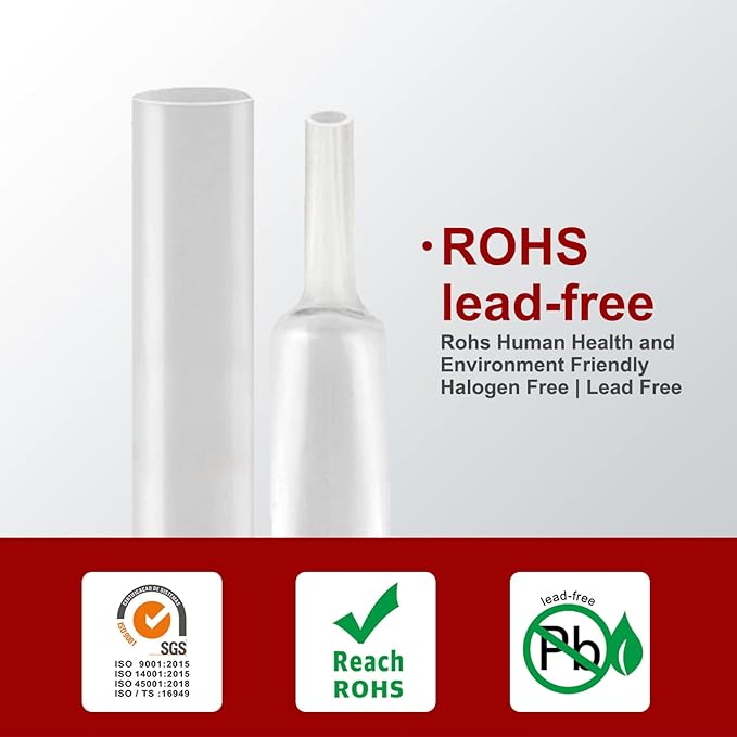 Chanzon 2:1 Ratio 5/16" (8mm) Heat Shrink Tubing 8Ft Roll (2.5M Total Length) Clear/Transparent Polyolefin Sleeving Wrap Shrinking 2 to 1 1pcs