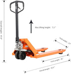 T Tory Carrier Pallet Jack, 6600 Lb. Capacity 27 x 48 Forks Mannual Pallet Truck, Hand Trucks with Replacement Load Wheels