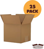 The Boxery Cube 4 x 4 x 4-inch Corrugated Cardboard Boxes, Small | Pack of 25 for Shipping, Moving, and Storage, Curbside Recyclable, Strong Wholesale Bulk Boxes