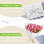 PerkHomy 30" x 2,400" (200') White Kraft Paper Roll for Craft Bulletin Board Paper Art Table Covering Crafting Gift Wrapping Bouquet Packing Parcel 80GSM 55LB (White, 30" x 200')