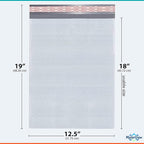 White 12.5x19.5 Inch Large Poly Bubble Mailers #6 | Padded Envelopes with Self Seal | Air Lined Cushioned Bubble Mailer | Usable Size 12.5x19 | 50 Pack Bulk | Lightweight shipping Bags | Made in USA