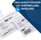 500 Units, 4.5"x5.5" Clear Packing List Shipping Label Envelopes - Heavy Duty Adhesive, Ideal for Labels, Invoices & Documents
