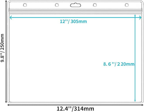 10 Pack Sheet Protectors，8.5" x 11" Waterproof Resealable Zip Wall Sign Holder Page Protectors Clear Photo Plastic Sleeves, Duty Work Pocket Hanging Sheet Protectors (Horizontal, 10 Pack)