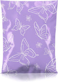 Metronic Poly Mailers 10x13 Inch 100pc Shipping Bags for Clothes,Self Adhesive Shipping Envelopes for Small Business,Waterproof Mailers Poly Bags for Shipping,Packaging Mailing Bags Purple Butterfly