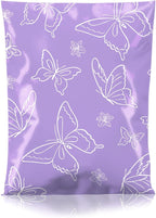 Metronic Poly Mailers 14.5x19 Inch 50pc Shipping Bags for Clothes,Self Adhesive Shipping Envelopes for Small Business,Waterproof Mailers Poly Bags for Shipping,Packaging Mailing Bags Purple Butterfly