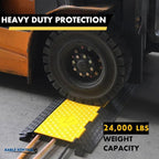 Kable Kontrol Atlas Cable Protector Wire Ramp - 5 Channel – 1 Pc - 35” Long Black & Yellow - 24000 Lbs Load Capacity - Rubber Speed Bump Wire Protector Cord Cover - CP9975