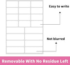 STARLIBOO White Removable Labels, Removable Colored Labels Stickers, Self-Adhesive Rectangular Stickers Water/Oil/Tear Resistant for Storage/Classroom/Home (2 Size, 300 Labels)