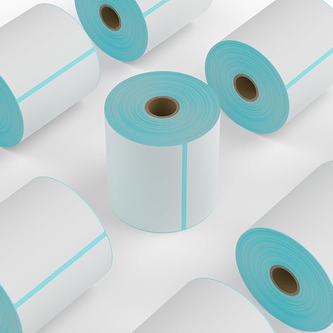 9527 Product 4" x 6" Direct Thermal Shipping Labels for Zebra 2844 ZP-450 ZP-500 ZP-505 Thermal Printers,Blank Direct Thermal Labels 6 Rolls 2700 Labels, 450 Labels/Roll 1" Core