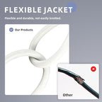 EP 8 Ft Outdoor Extension Cord, 12/3 SJTW Heavy Duty Extension Cable with 3 Prong Grounded Plug, 15 AMP Power Cord for Lawn, Garden, Appliances, White