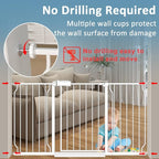 Narrow Baby Gate 24 to 29 Inch Wide Pet Gate Pressure Mounted No Drill Safety Gate Walk Through Metal Child Gate for Kids Stairs or Pets Indoor White