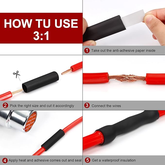 Chanzon 3:1 Ratio 2" (50mm) Heat Shrink Tubing - Marine Grade Waterproof Adhesive Lined - 4Ft Roll (1.22M Total Length) Yellow Polyolefin Sleeving Wrap Shrinking 3 to 1 Ratio 1pcs