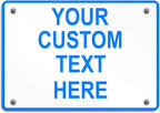 Aluminum Weatherproof Metal Sign Multiple Sizes Custom Personalized Text Here White Blue Notice Travel Horizontal Street Signs 10x7Inches