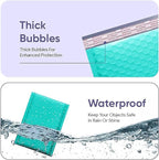 Teal 8.5x12 Inch Poly Bubble Mailers #2 |Self Seal Padded Envelopes | Air Cushioned Bubble Mailer | Usable Size 8.5x11 Inch | 100 Pack Bulk | Waterproof | Lightweight Mailing Shipping Bags