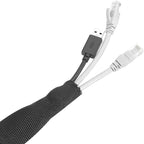 MECCANIXITY Braided Cable Sleeves Heat Shrinkable Fabric Sleeving, 2" 3ft Black 2:1 Ratio Heat Shrinkable Cord Protector for Harness Cable, Network Cable Protection, Cable Management