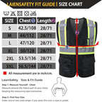 Reflective Safety Vest for Men Women with Multiple Pockets Mesh High Visibility Construction Work Vest,Meets ANSI/ISEA Standards(EK1-178-Black-S)