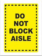 Do Not Block Floor Decals Aisle Yellow Anti-Slip Vertical Shape Lifestyle Industrial Door Signs Stickers 36Inches Longer Side