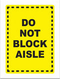 Do Not Block Floor Decals Aisle Yellow Anti-Slip Vertical Shape Lifestyle Industrial Door Signs Stickers 24Inches Longer Side