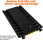 5 Channel 2 Pack Cable Protector Ramp Traffic Wire and Hose Ramp Cord Cover Heavy Duty Channels 18,000 lbs Load Capacity Cable Wire Ramp Speed Bump Driveway Cable Ramp Protective Cover