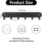 2 Pack Key Holder for Wall,Key Hooks,Key Holder Wall Mount Self Adhesive, Key Rack Wall Mount for Wall No Drill for Living Room, Kitchen, Bathroom, Garage (Black, 6 Hooks)