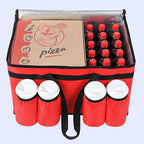 Insulated Food Delivery Bag with 4 Cup Holders, XX-Large Insulated Grocery Bags Keep Food Hot/Cold, Cooler Bags with Drink Carrier, Food Carrier Catering Bag, Commercial Food Warmer Bag, Red