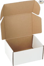 10 Pack 8"x6"x4" inch Small Shipping Boxes White Corrugated Cardboard Box for Small Business, Mailer, Shipping, and Packing