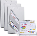 ZCZN Aluminum Clipboard with Storage and Clip Recycled, 4 Pack Clipboard Folders, Sturdy Letter Size Recycle Metal Form Holder for Business Office Medical Professionals, Letter Size (Silver)
