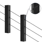 40 Pack 30 Degree Angle Protective Sleeves, Black Cable Railing Corner Protector Sleeve Beveled for 1/8" Wire Rope, T316 Marine Grade Cable Railing Kit with Two Drill Bit for Wood Posts HF039B