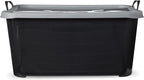 Life Story 24 Pack Heavy Duty Stackable Storage Bin, 55 Quart Home Organizer, Versatile Lightweight Locking Bins with Carrying Handles, Black/Gray