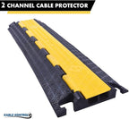 Kable Kontrol Atlas Cable Protector Wire Ramp - 2 Channel Bulk Wholesale Pallet - 40 Pcs - 39" Long Black & Yellow - 20,000 Lbs Load Capacity - Rubber Speed Bump Wire Protector Cord Cover - CP9972