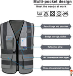 A-SAFETY high visibility reflective vest grey