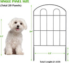 20 Pack Decorative Garden Fence Outdoor - 24in H x 22ft L Rust-Proof Coated Wrought-Iron Panels, Foldable Landscape Border for Patio Flower Beds, Animal Barrier & Yard Decor