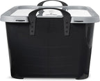 Life Story 24 Pack Heavy Duty Stackable Storage Bin, 55 Quart Home Organizer, Versatile Lightweight Locking Bins with Carrying Handles, Black/Gray