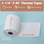 (5 Rolls) 2 1/4 x 85 Thermal Receipt Paper Rolls, POS Cash Register Paper Rolls, BPA Free 2.25x85ft Long Per Thermal Paper Receipt