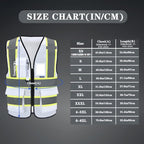 AYKRM 11 color High Vis Reflective Safety Vest for Women Men Security Pocket Zipper
