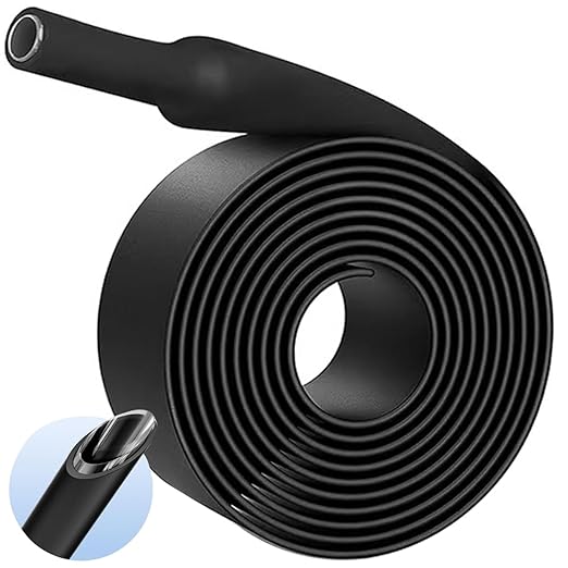 TKDMR 5 Ft 3/4" Heat Shrink Tubing - 3:1 Ratio Marine Grade Heat Shrink,Wire Cable Adhesive Lined Tube Insulation Seal Against Moisture Corrosion and Air Leakage.Black