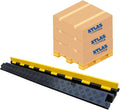 Kable Kontrol Atlas Heavy Duty Cable Protector Ramp - 1 Channel Bulk Wholesale Pallet - 50 Pcs - 39" Long Black & Yellow - 24,000 Lbs Capacity - Rubber Speed Bump Wire Protector Cord Cover - CP9896