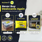 DryTote Rechargeable Desiccant Pack (Pack of 10), Ultimate Moisture Absorption, Color Change Indicator, Safe Storage Protection, Large Capacity 200 Gallons, 100g, Yellow