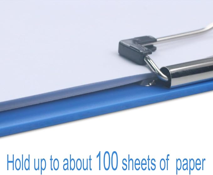 Acocony 11x17 Clipboard Vertical with Ruler Extra Large Clipboard Low Profile Clip 11 x 17 Clipping Board Plastic Blue Pack of 1