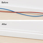 Rubber Bond TV Cord Hider Cable Protector - Strong Self Adhesive Wall Cord Cover Cable Hider - Low Profile Cable Management Wall Cord Concealer Cable Raceway (White, 10 Feet)